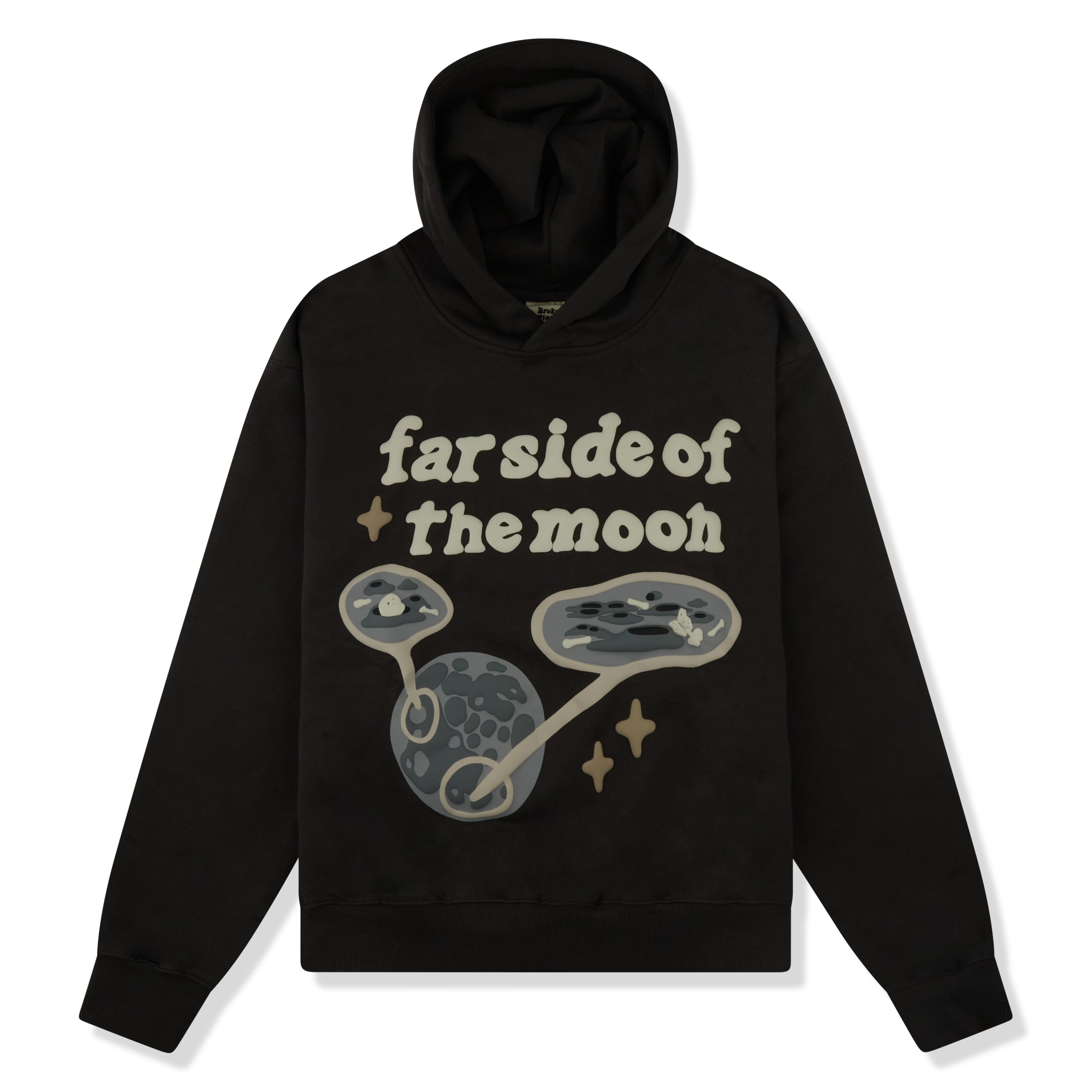 Image of Broken Planet Far Side of The Moon Soot Black Hoodie
